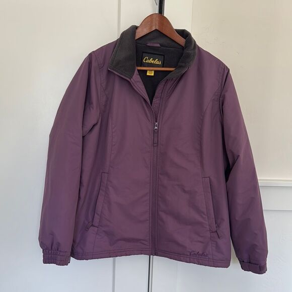 Cabela's Women’s Size L Purple Jacket Warm Fleece Lined Zipper Up Outdoors EUC - Picture 1 of 13
